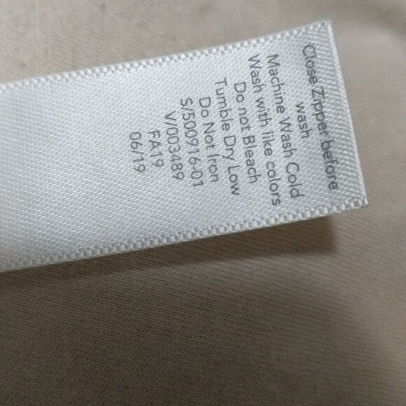 Athleta Ritual faux fur hooded sherpa bomber full zip jacket abalone beige M/L - Picture 6 of 12